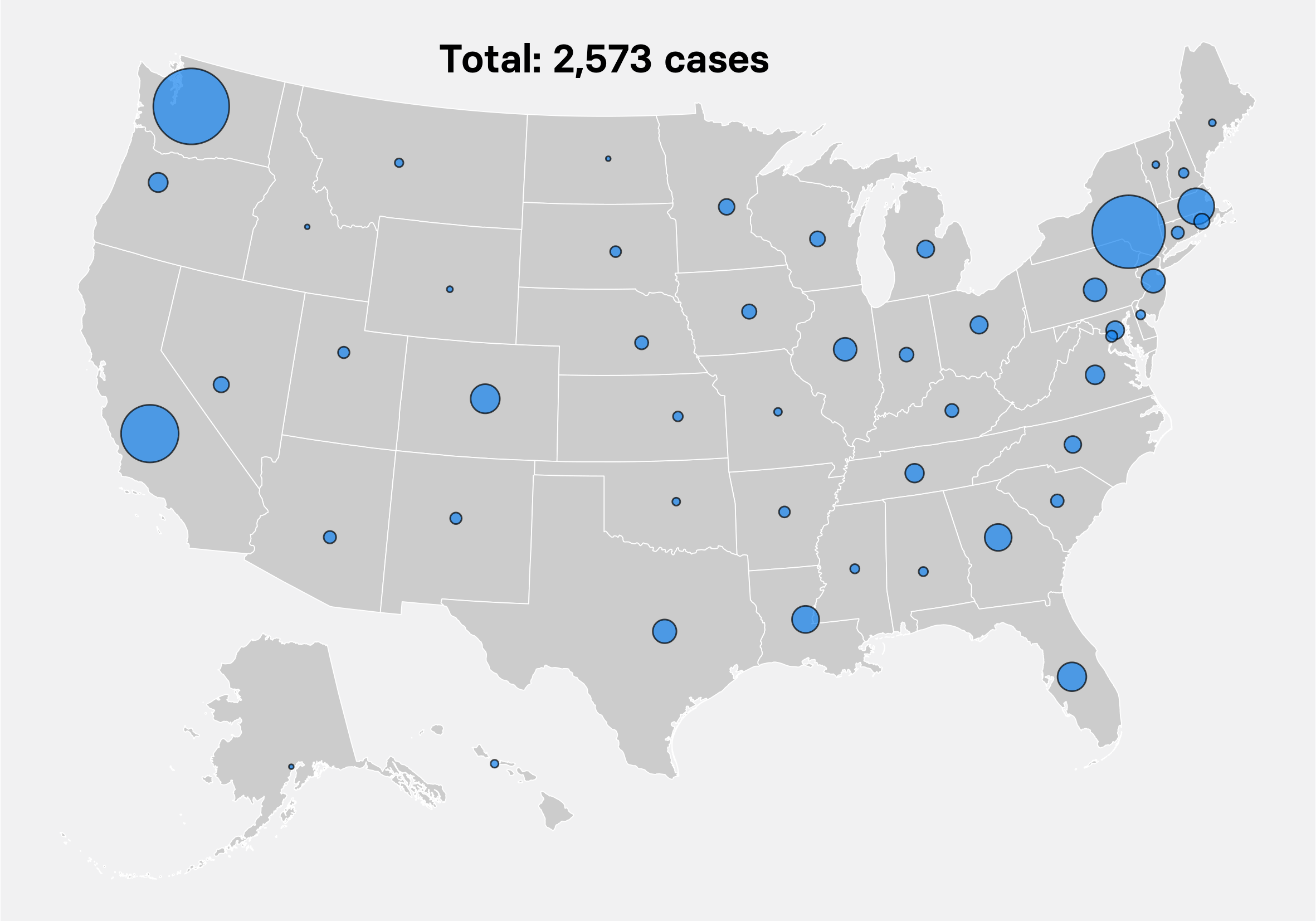 Carte des cas aux États-Unis