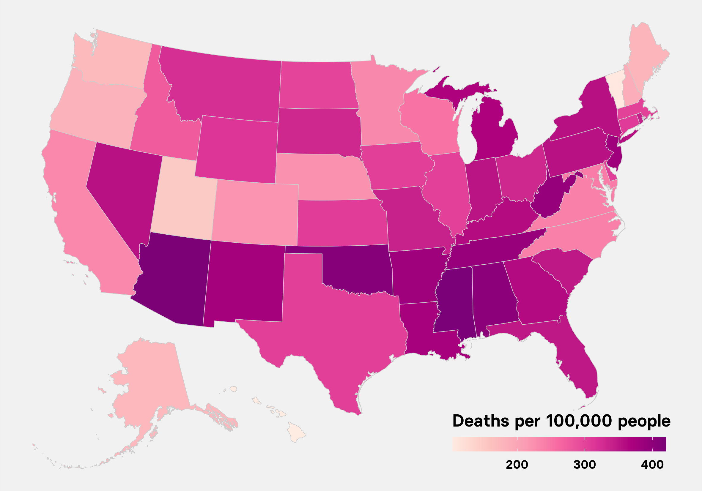 COVID 19 death rates by state